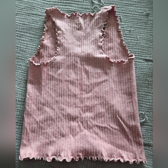 Gymshark Pink Ribbed Lettuce-Edge Tank - Picture 2 of 3